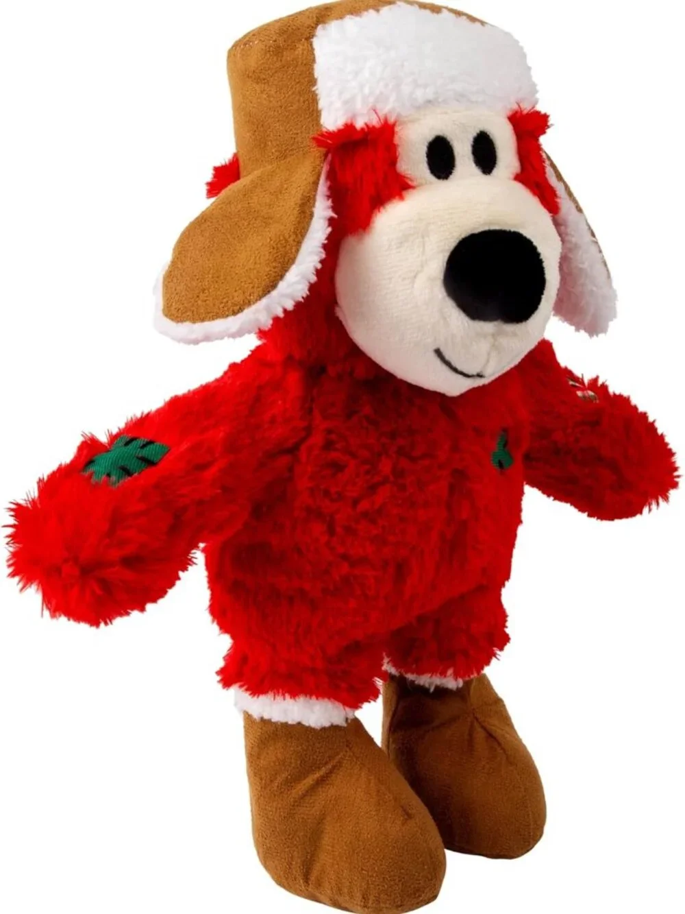 KONG Holiday Wild Knots Bear Dog Toy Medium/Large Christmas Squeaky Plush Rope